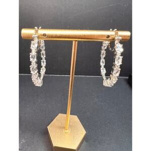 NEW Petalite zircon inside out hoop earrings in platinum over sterling silver